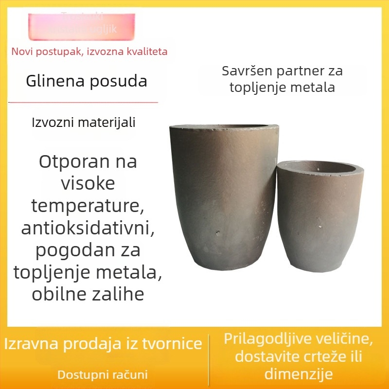 Grafitno-keramički tavic za taljenje bakra, aluminija, zlata, srebra, cinka i tin — mali tavic za metalurške testove