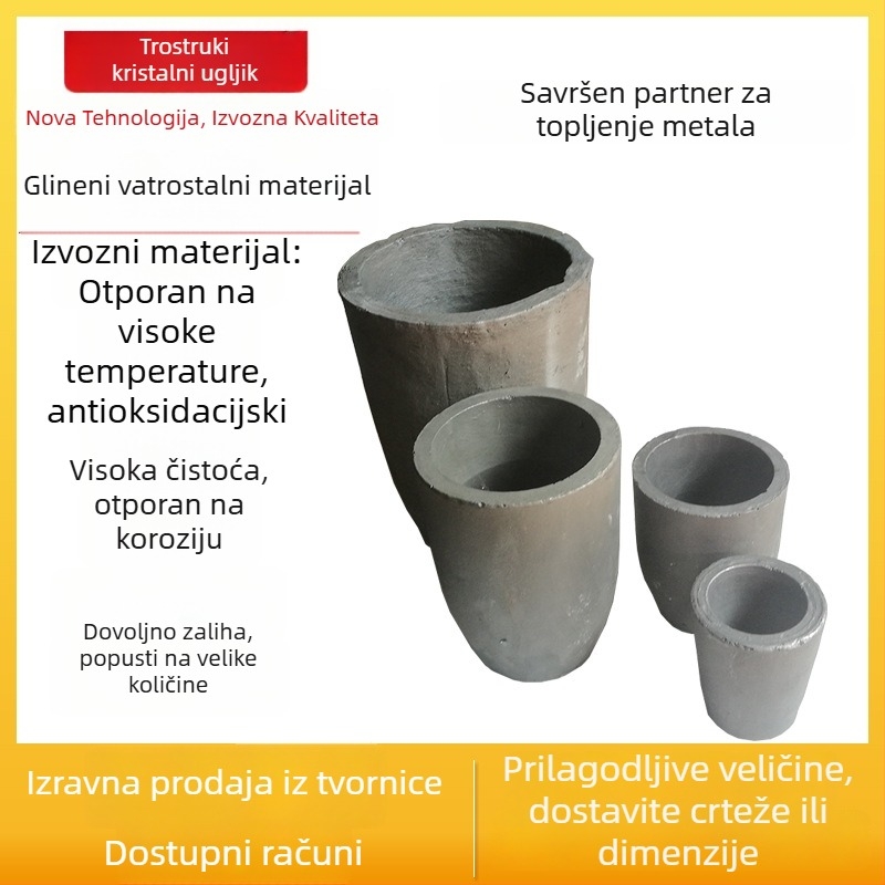Grafitno-keramički tavic za taljenje bakra, aluminija, zlata, srebra, cinka i tin — mali tavic za metalurške testove