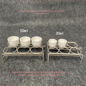 Numerirani keramički tavni lonci, 30 ml i 50 ml, s digitalnim oznakama – laboratorijski tavni lonci