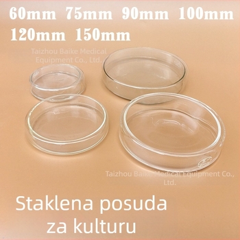 Petrijeve zdjelice od borosilikatnog stakla, promjera 60, 75, 90, 100, 120 i 150 mm