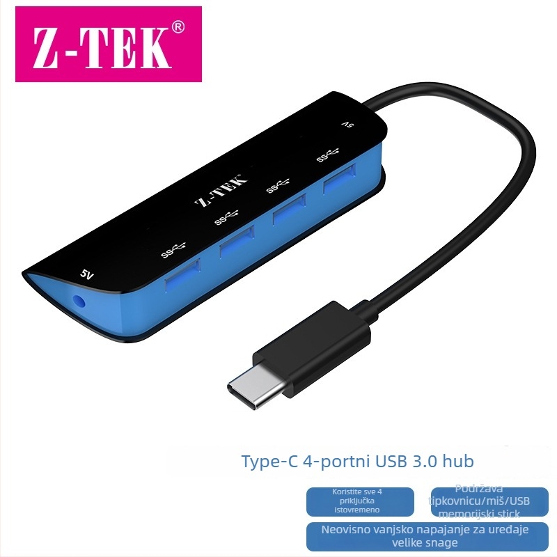 Z-TEK USB 3.0 4-portni hub ZY374