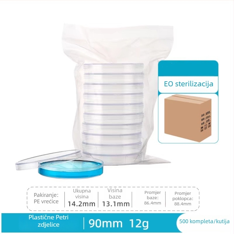 Jednokratna plastična Petri zdjela, promjer 60 mm, epoxy sterilizirana, okrugla, 500 komada u kutiji