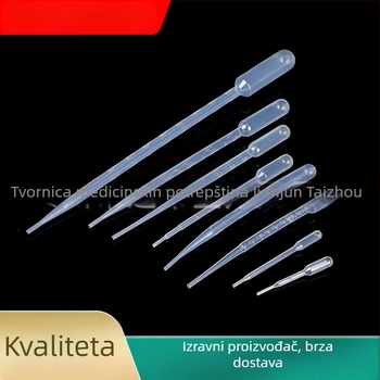 Plastična Pasteur pipeta s graduacijom, jednokratna, 1 ml, 2 ml, 3 ml, 5 ml – 100 komada u pakiranju