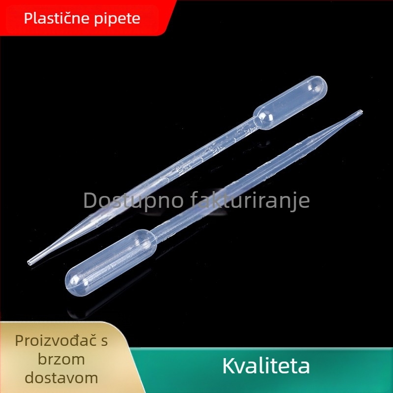 Plastična Pasteur pipeta s graduacijom, jednokratna, 1 ml, 2 ml, 3 ml, 5 ml – 100 komada u pakiranju