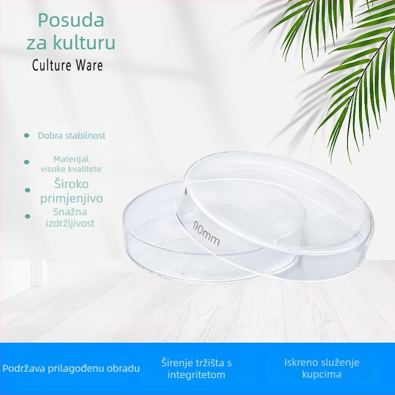 Staklene posude za uzgoj stanica, kemijski laboratorijski potrošni materijal, promjer 75/90/120 mm