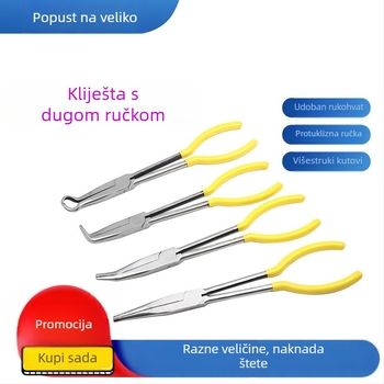 Dugačke klešta za tigel s okruglim nosom i zakrivljenim čeljustima za taljenje zlata i srebra