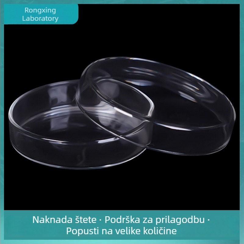 Staklena posuda za kulturu stanica, visoko borosilikatno staklo, ravni tanjur, promjeri 60/75/90/120 mm