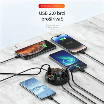 USB hub s više portova za računalo i prijenosno računalo, s klips mikrofonom za uredske sastanke i online nastavu