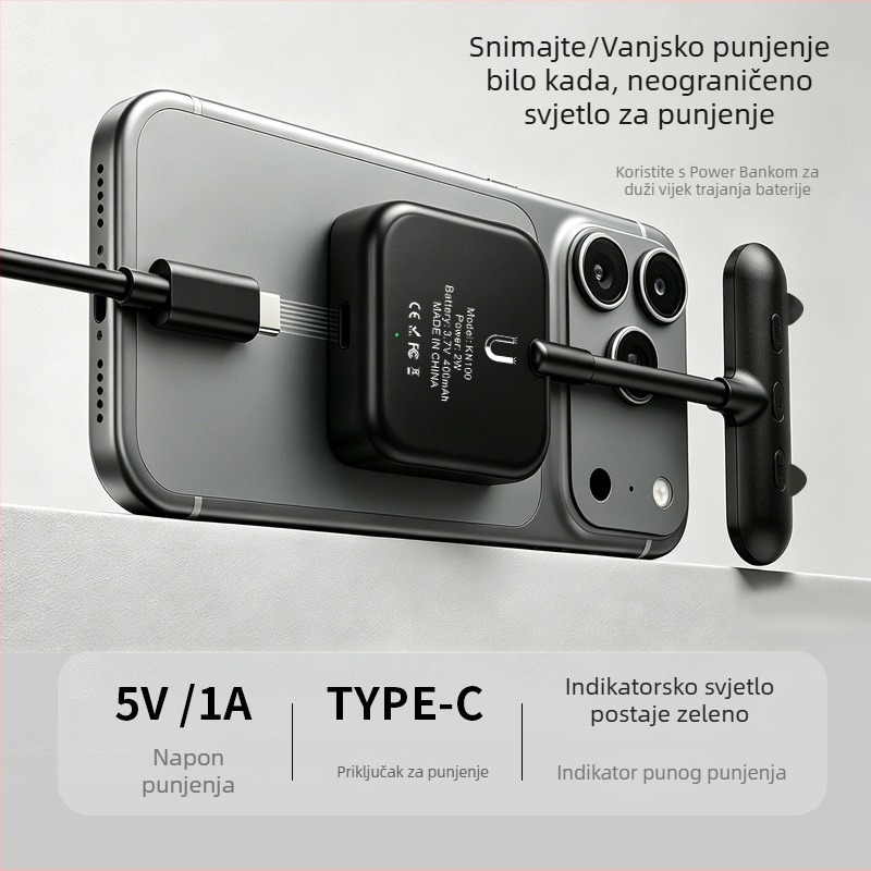 MagSafe vanjska magnetska svjetiljka za mobitel, fleksibilan vrat, selfie rasvjeta za fotografiranje, LED s tri temperature boje