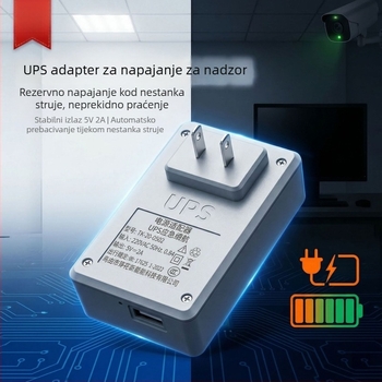 Unutarnje 5V napajanje za sigurnosnu kameru s priključnim adapterom i UPS-om za neprekidno napajanje