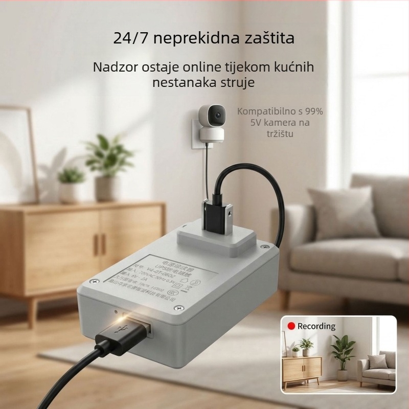 Unutarnje 5V napajanje za sigurnosnu kameru s priključnim adapterom i UPS-om za neprekidno napajanje