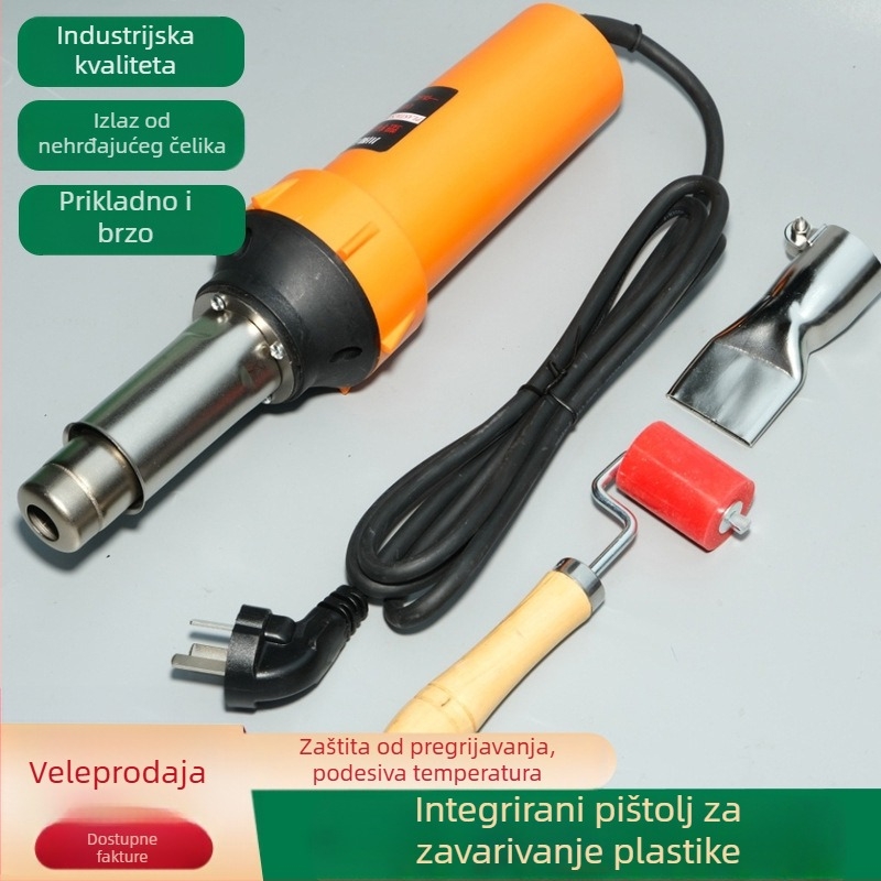 Cjeloviti plastični zavarivački pištolj s toplim zrakom, 1600–2000 W, za zavarivanje PVC podnih obloga i PP ploča