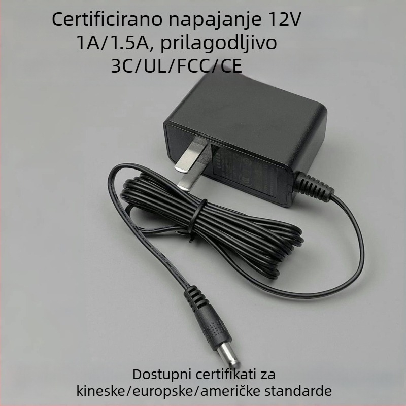 Napajanje 12V 1A za set-top kutiju, male kućne elektroničke uređaje i LED rasvjetu, nadzorni adapter, američki standard