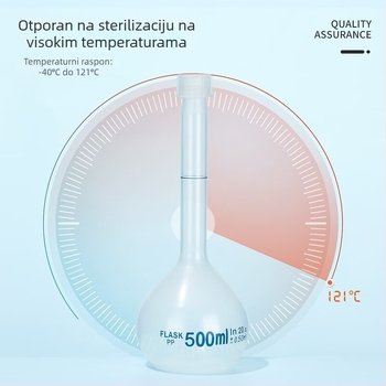Plastična volumenska boca za doziranje tekućina, veliko tijelo, prozirna, s fiksnim poklopcem, graduirana shaker boca