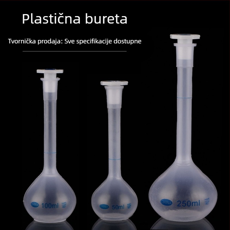 Polipropilenska volumetrička bočica 100 ml, 250 ml, 500 ml, s čepom, otporna na visoke temperature, debelih stijenkama