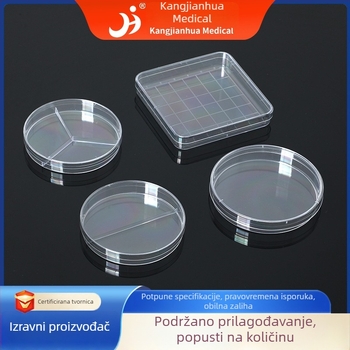 Plastične zdjelice Petri za kulturu stanica, prozirne i debele, jednokratne upotrebe