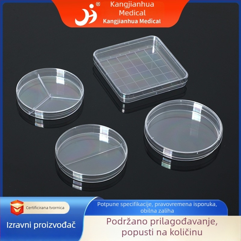 Plastične zdjelice Petri za kulturu stanica, prozirne i debele, jednokratne upotrebe