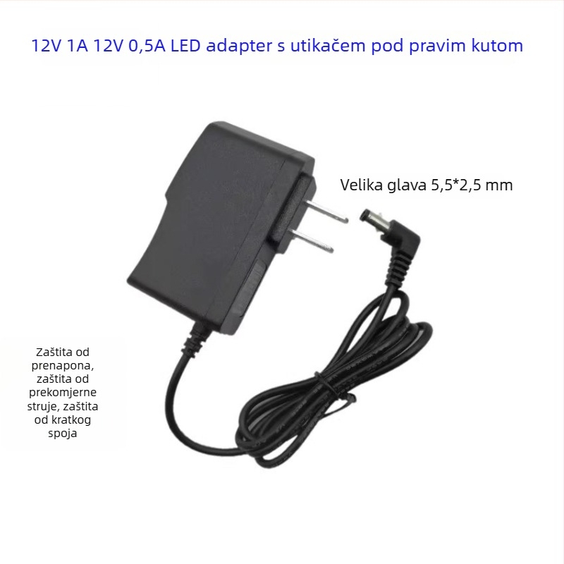Napajanje 12V 0.5A–12V 1A za LED traku i usmjerivač, napajanje s prekidačem