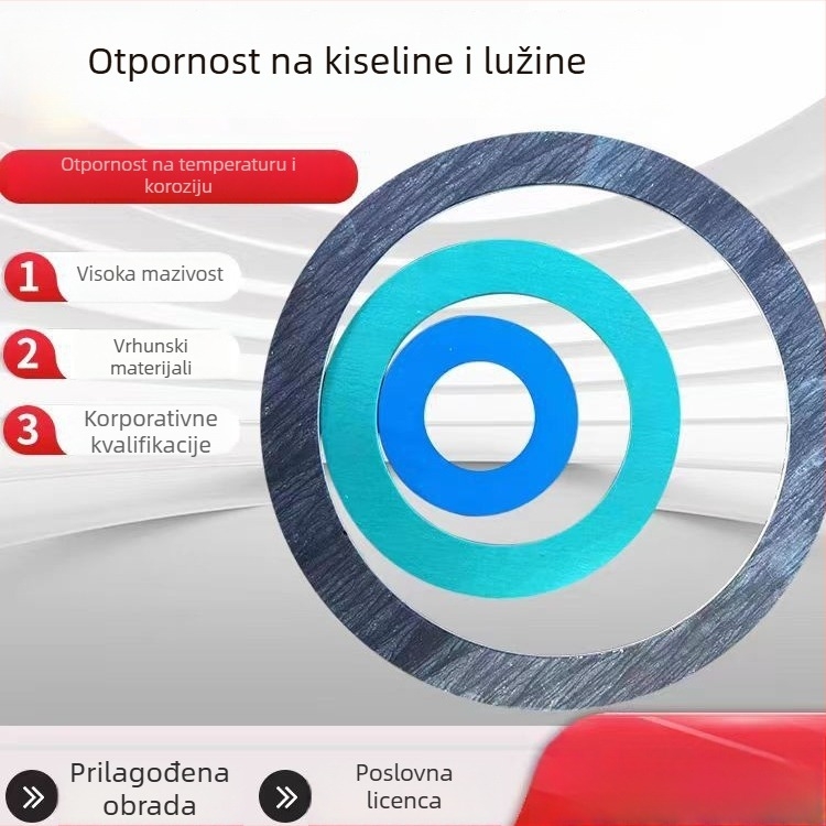 Gumeni brtveni disk bez azbesta za prirubu, otporan na visoke temperature i tlak, otporan na ulje