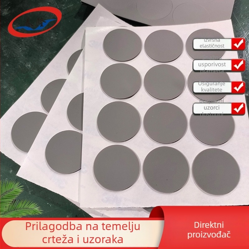 Silikonska ravna brtva za električne uređaje, prehrambeno sigurna, otporna na visoke temperature, otporna na udarce i buku, vodootporna, otporna na habanje, siva