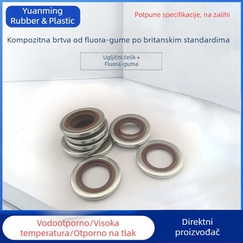 Jastu od fluor-kaučuka prema britanskom standardu, s fiksiranim jezgrom i prstenom za brtvljenje spojeva
