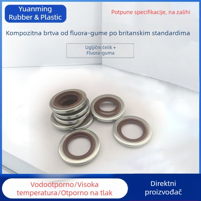 Jastu od fluor-kaučuka prema britanskom standardu, s fiksiranim jezgrom i prstenom za brtvljenje spojeva