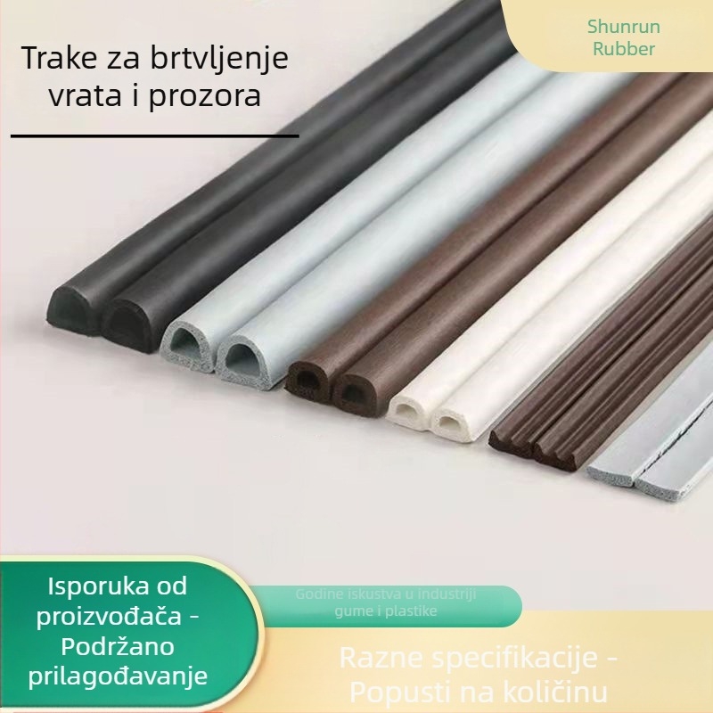 Samolepljiva brtvna traka za vrata i prozore, brtva donjeg dijela vrata, protiv krađe, zvučna izolacija, silikon gumena traka