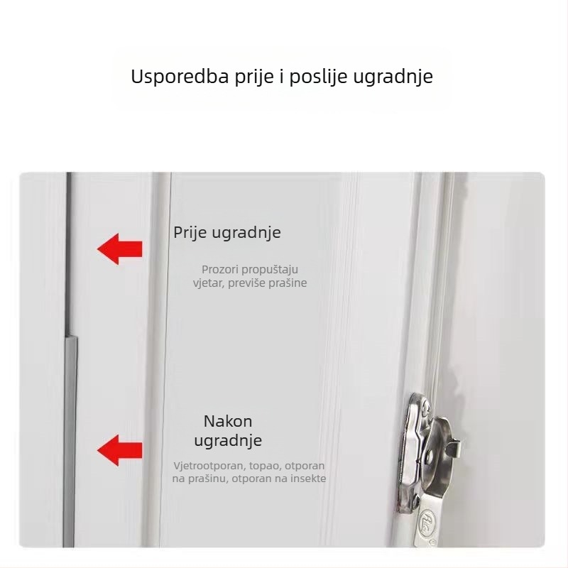 Samolepljiva brtvna traka za vrata i prozore, brtva donjeg dijela vrata, protiv krađe, zvučna izolacija, silikon gumena traka