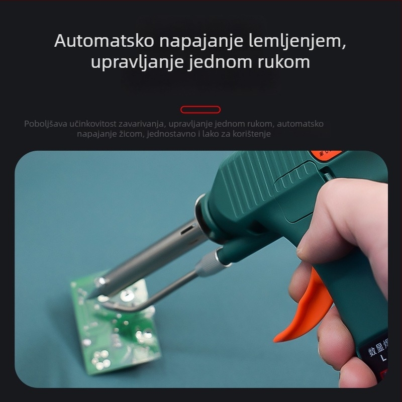 Automatsko doziranje kositra za lemilicu, električna lemilica s digitalnim zaslonom, 80W, regulirana temperatura, industrijska lemilica s vanjskim grijanjem