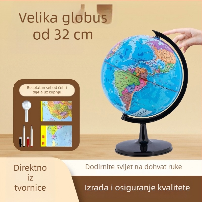 32 cm globus s kartom Kine i političkim regijama – edukativni alat za geografiju za djecu