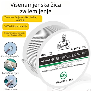 Sn60 žica za lemljenje za aluminij, žica za lemljenje, zavarivanje cink-bakrenih ploča, baterije, nehrđajući čelik, emajlirani vodovi s niklovim premazom