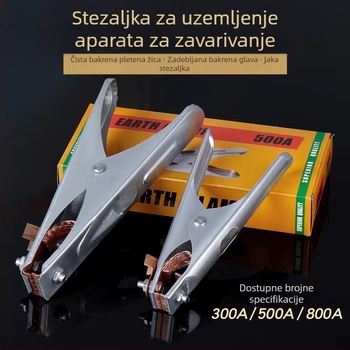 Zemljna stezaljka u holandskom stilu, klamp za zavarivanje, 300A/500A/800A, krom-galvanizirani, duljina 50 cm