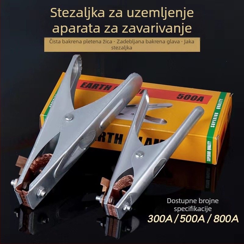 Zemljna stezaljka u holandskom stilu, klamp za zavarivanje, 300A/500A/800A, krom-galvanizirani, duljina 50 cm