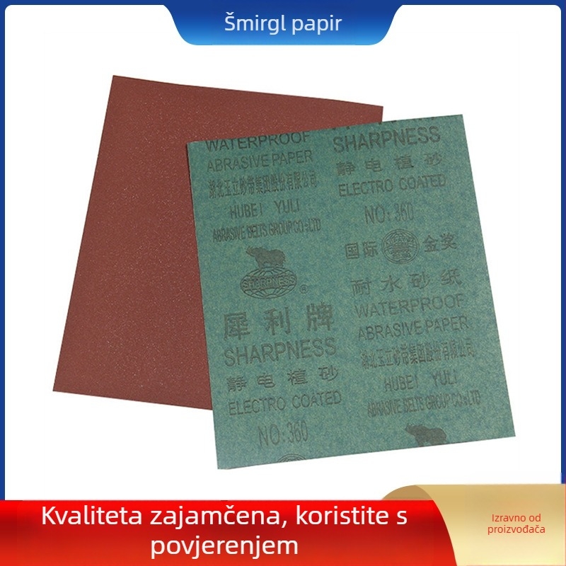 Sharp vodootporni brusni papir za brušenje metalnih površina, paket od 100 listova, zrno 240/360