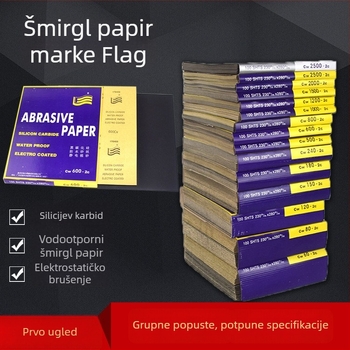Flag marka šmirgl papir sa silicijevim karbidom, 2000, mokro/suho poliranje automobila, metala i nehrđajućeg čelika