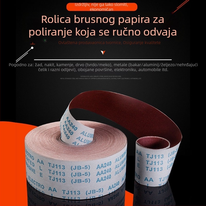 JB-5 SiC abrazivna tkanina za čišćenje metala, uklanjanje hrđe i poliranje namještaja i drva (95/115 mm × 1,0 m)