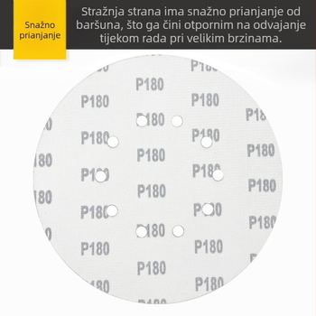 9-inčni disk za brušenje s 10 rupa, crvene boje, za suho brušenje zidova, namještaja i hardvera