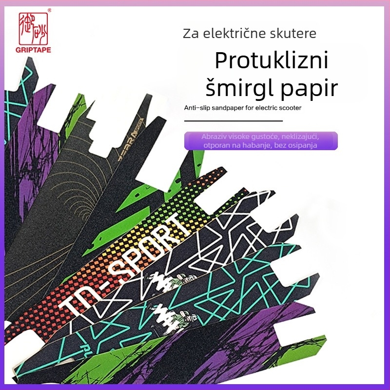 Crni 3108 samoljepljivi brusni papir za skateboard – protuklizna naljepnica