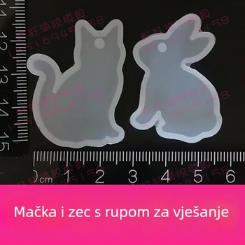 Silikonska kalupa za smolu i UV smolu, oblici životinja, japanskog stila, s otvorima, za glinu i polimernu glinu.