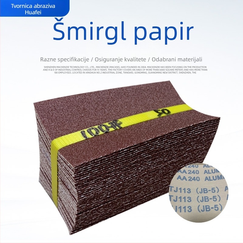 Drvnoobradbeni spužvasti kotač promjera 100 mm, mekana platna baza, šlajf traka 150×315 mm, abraziv aluminij oksid, kućica od tkanine za zračni bubanj, traka 315