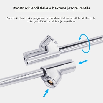 Digitalni mjerač tlaka u gumama sa osvijetljenim LCD-om, dvostruki zaslon za teške kamione