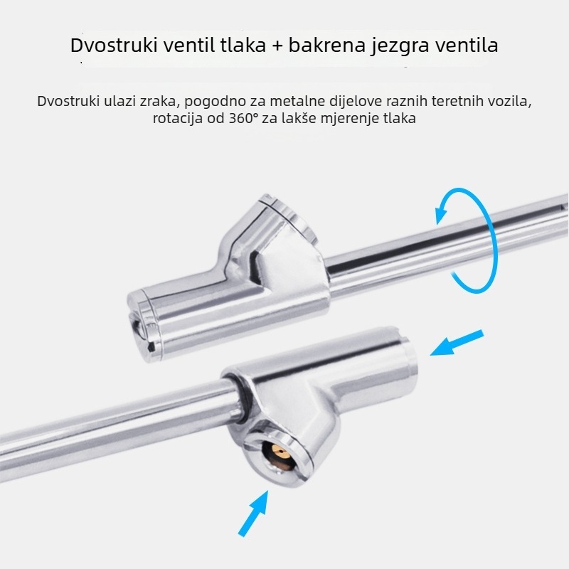 Digitalni mjerač tlaka u gumama sa osvijetljenim LCD-om, dvostruki zaslon za teške kamione