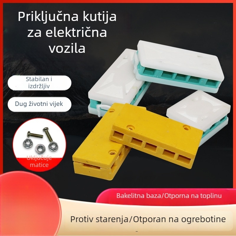 Bakelit kutija za spojeve, otporna na plamen, izolirana, s terminalnim blokovima za električni tricikl