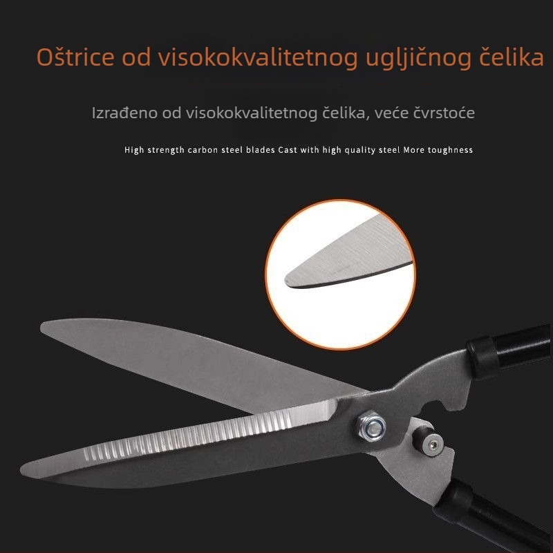 Velike škare za travu i živicu, podrezivanje grana i živice, teleskopske škare za ogradu