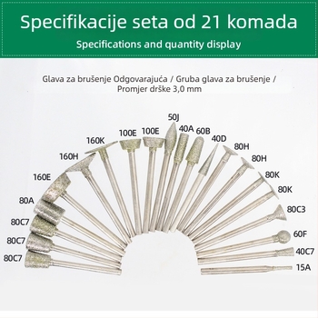 Set alata za rezbarenje nefrita s dijamantnom iglom za brušenje