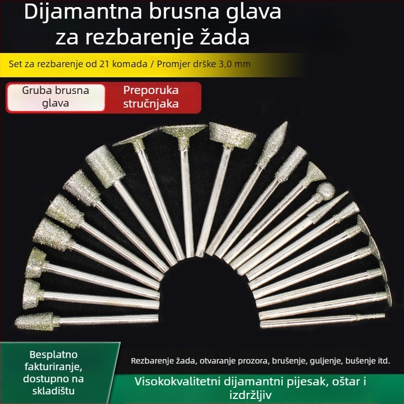 Set alata za rezbarenje nefrita s dijamantnom iglom za brušenje