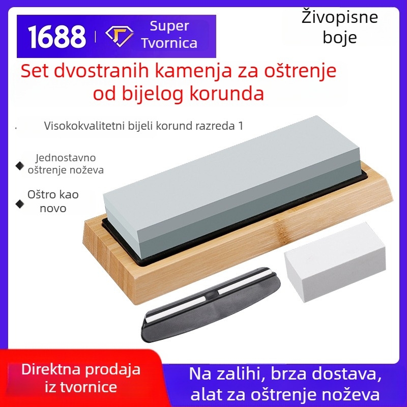 Zelena silicij karbid dvostrani uljni kamen za oštrenje s granulacijom 400/1000 – set kamenja za oštrenje