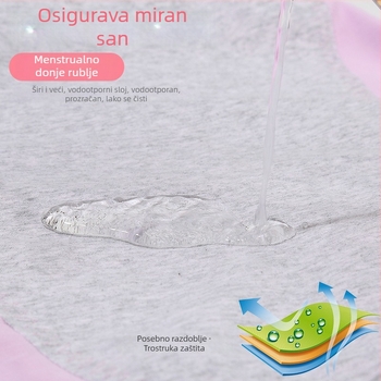 Plus-size ženske menstrualne gaćice visokog struka, s džepićima, protiv curenja, pamuk