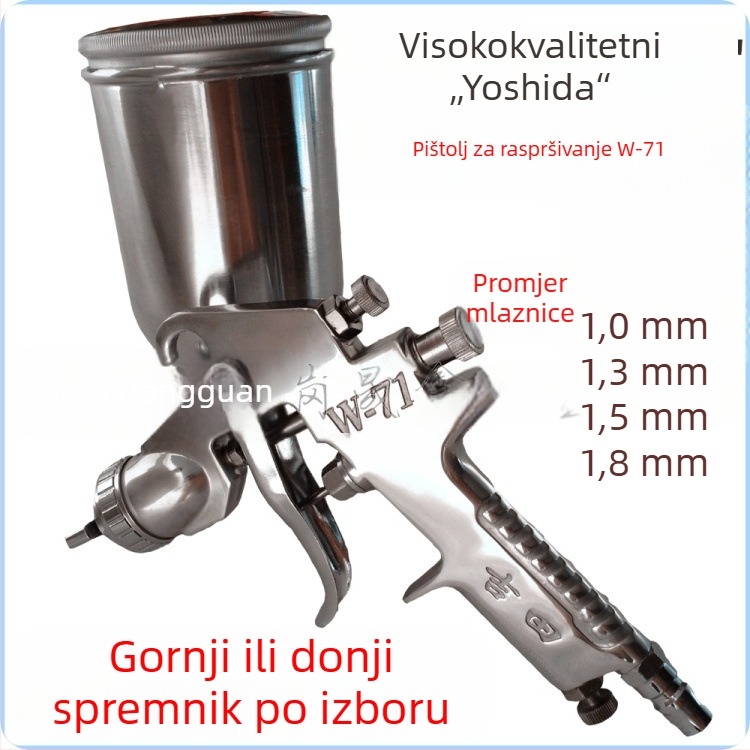 Jiyou W-71W-77 spreja pištolj s gornjim i donjim spremnikom, Yoshida pneumatski sprej pištolj, 1.01.31.52.02.53.0