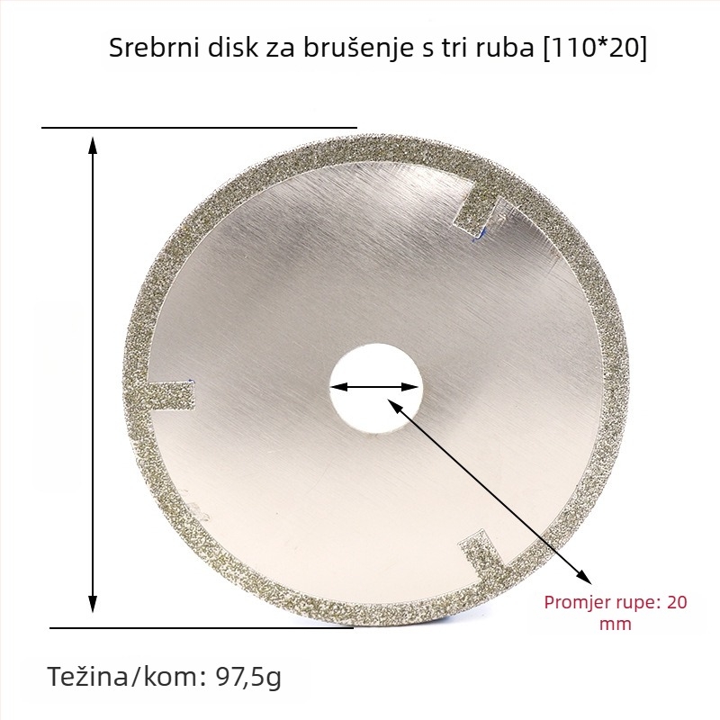Dijamantni disk za rezanje stakla, keramičke pločice i jade pločice